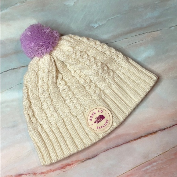 North Face NWOT Baby Knit Pom Beanie Hat - Picture 2 of 5